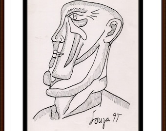Hand made Original sketch by legendary British Asian painter artist Francis Newton Souza