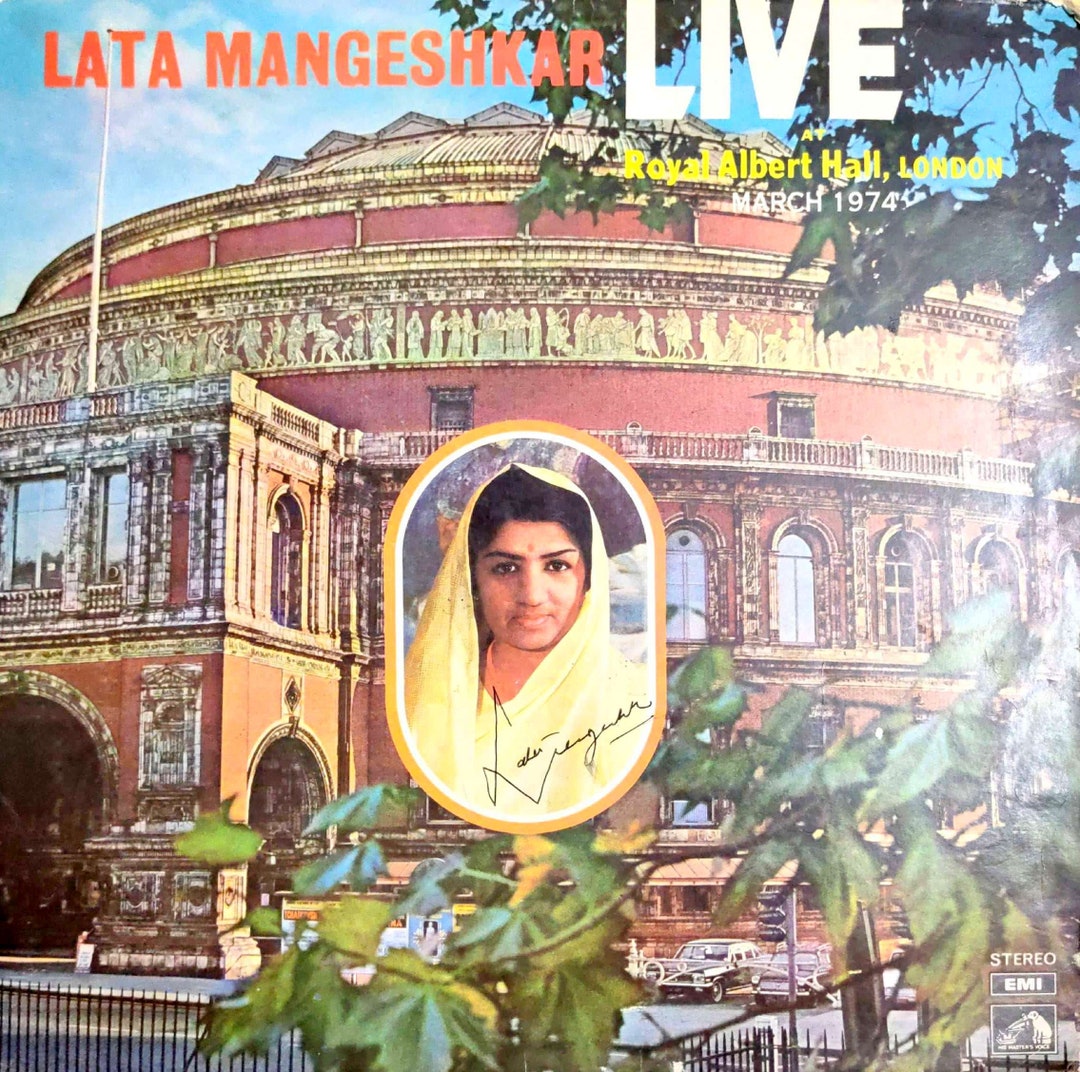Very Rare Hand Signed Autograph Vinyl Record of Lata Mangeshkar