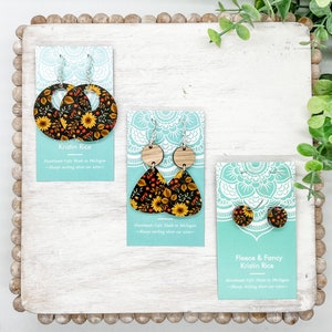 Handmade Sunflower Fall Floral Acrylic Earrings
