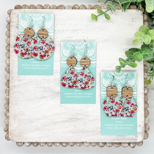 Handmade Vintage Floral Acrylic Earrings