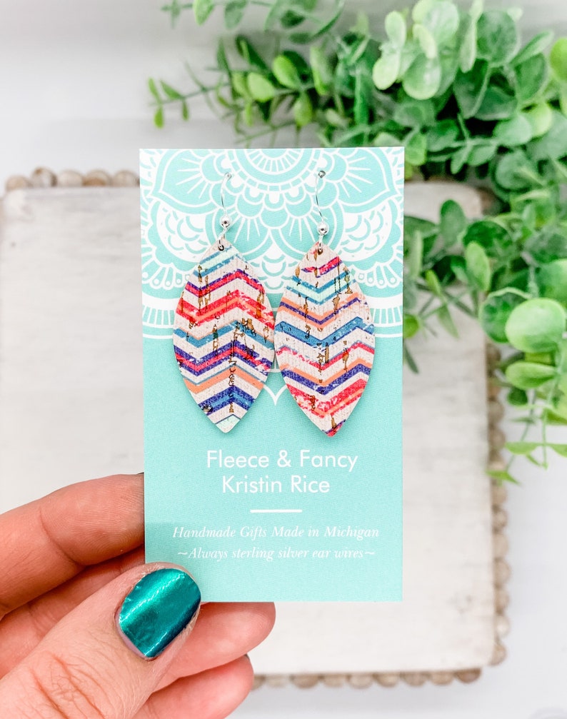Mini Handmade Summer Chevron Earrings