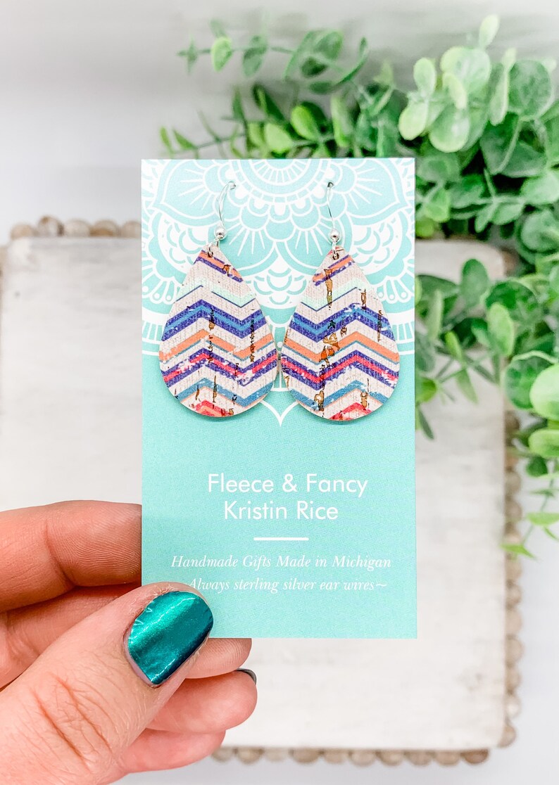 Mini Handmade Summer Chevron Earrings