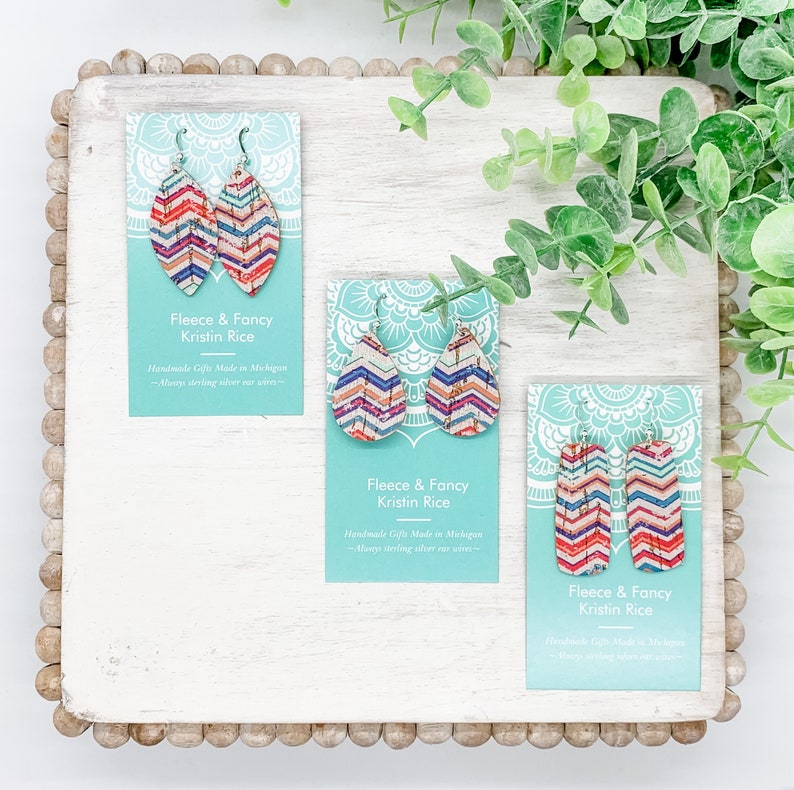 Mini Handmade Summer Chevron Earrings