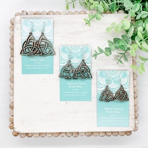 Laser Cut Celtic Knot Wood Earrings