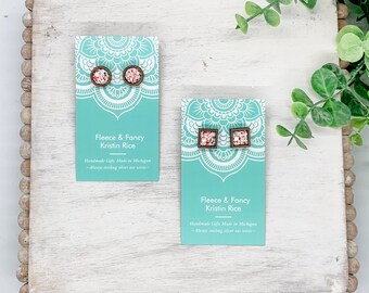 Laser Cut Candy Cane Glitter Wood Stud Earrings