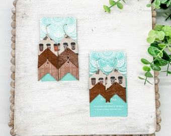 Handmade Coffee To-Go Chevron Earrings