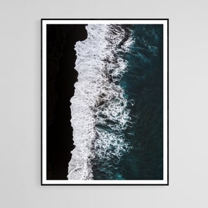 Schwarzer Sand Strand, Kanarische Inseln, Spanien, Poster Print Bild, Ungerahmt, Wand-Deko, Kunst, Fotografie, Landschaft Foto, Kunstdruck