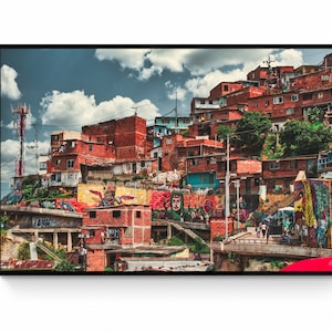 Comuna 13 Medellin colombie affiche impression photo Matt giclée Photo impression sans cadre mur décor Art Architecture Photo impression