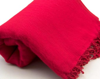Handwoven Yak Wool Blanket: Large Travel Shawl, Meditation Wrap