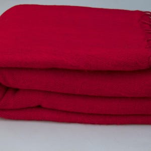 Red Yak Wool Blanket Large Soft Throws Large Elegant Travel Shawl Himalayas Hippies Handwoven Blanket Meditation Large Wrap