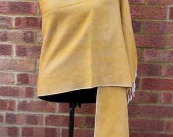 Mustard Yellow Yak Wool Scarf Shawl Meditation Wrap Large Scarf Boho Hippies Wrap Shawl Handmade Nepal