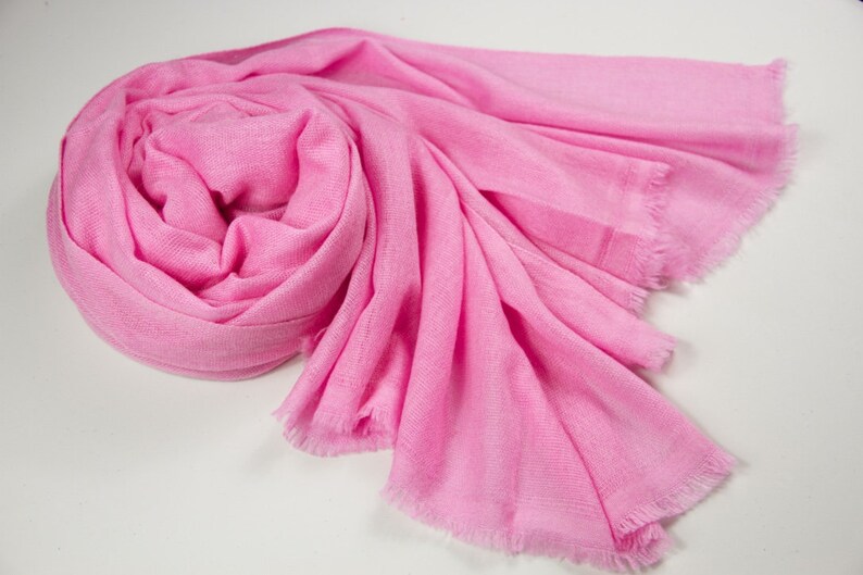 Pink Cashmere Shawl Wrap Scarf Hand Loomed Travel Scarf Light Etsy UK