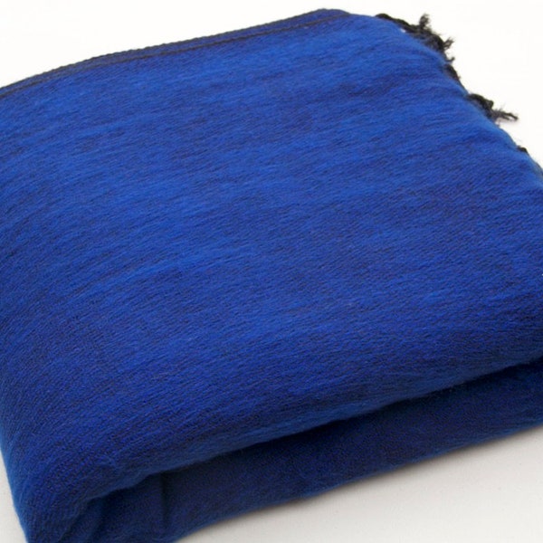 Royal Blau Yak Wolle Decke Wirft Großen Schal Wrap Weiche Handgefertigte Meditation Wrap Reise Wrap Übergroße Schal