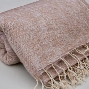 Yak Wool Blanket Soft Oversized Shawl Throws Meditation Wrap Blanket Yak Wool Hand-Loomed Beautiful Beige