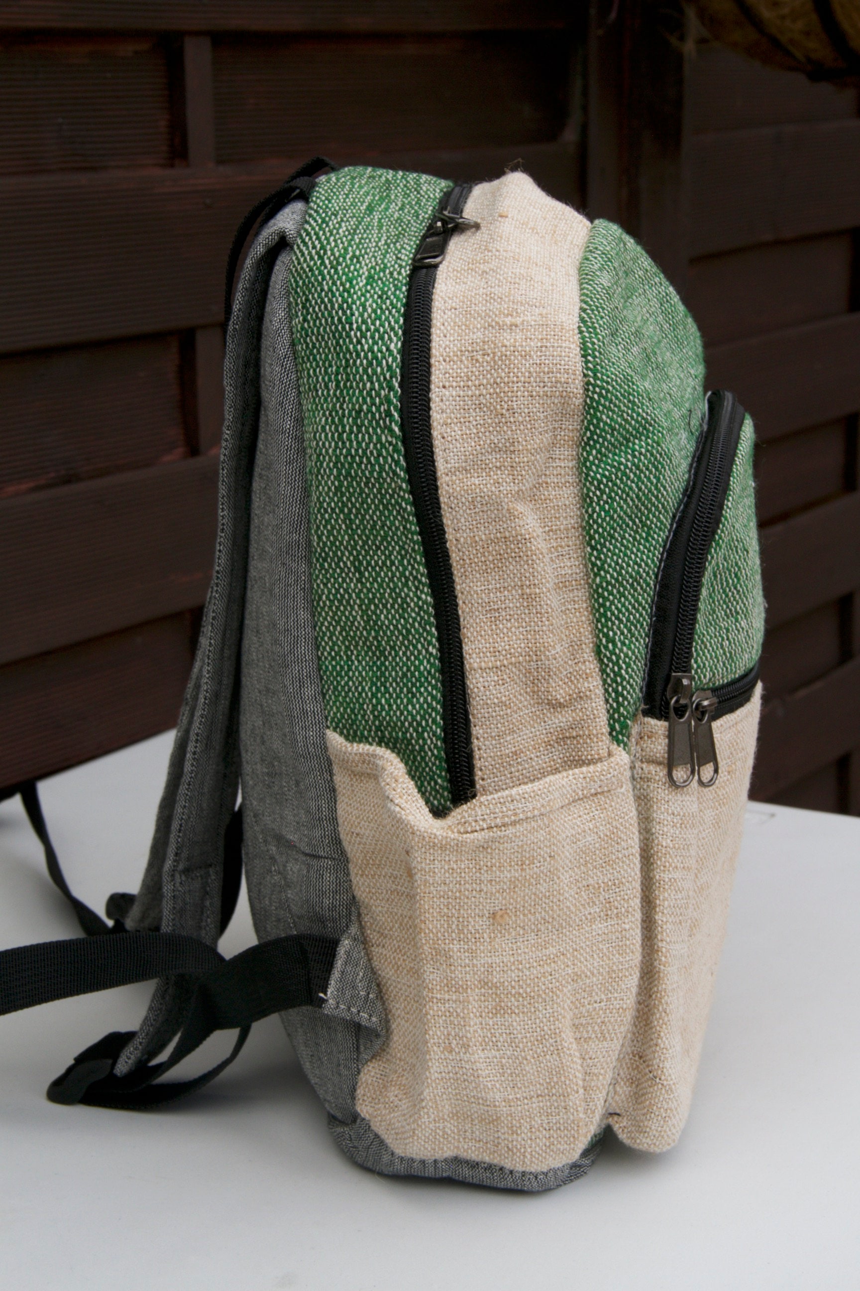 Hemp Backpack Boho Unisex Travel Daypack Durable Eco-Friendly Multi Pocket Wanderer Backpack | EcoFrico: Your Sustainable Travel  main image 3