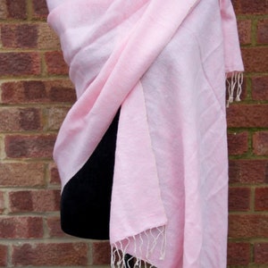 Pink Yak Wool Shawl Large Scarf Wrap Handmade Nepal Travel Wrap Light Warm Wool Wrap