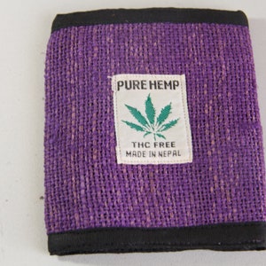 Himalayan Hemp Purple Wallet Money Purse Wallet Handmade Boho Hippie Made in Nepal