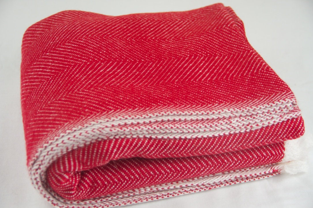 Reversible Red Cashmere Blanket Wrap Large Shawl Throws Etsy