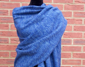 Yak Wool Shawl Scarf Light Weight Scarf Travel Wrap Large Scarf Handmade Nepal Blue