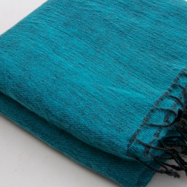 Yak Wolle Decke Wirft Großer Schal Decke Weiche Warme Decke Übergroße Decke Schal Wrap Schals Himalaya Meditation Wrap Teal Blue