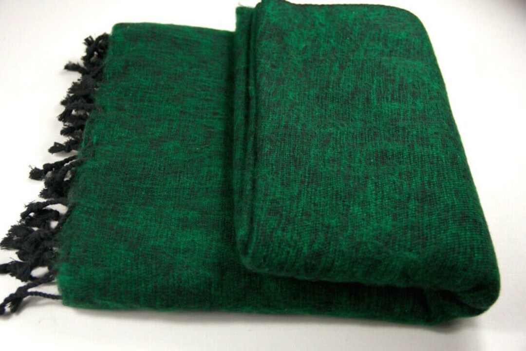 Green Various Colors Yak Wool Blankets Throws Handmade Nepal Soft Warm