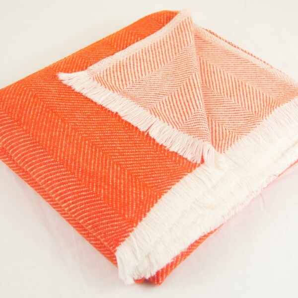 Orange Blanket Etsy