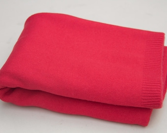 Handmade Woollen Scarf: Reddish Pink Knitted Travel Shawl