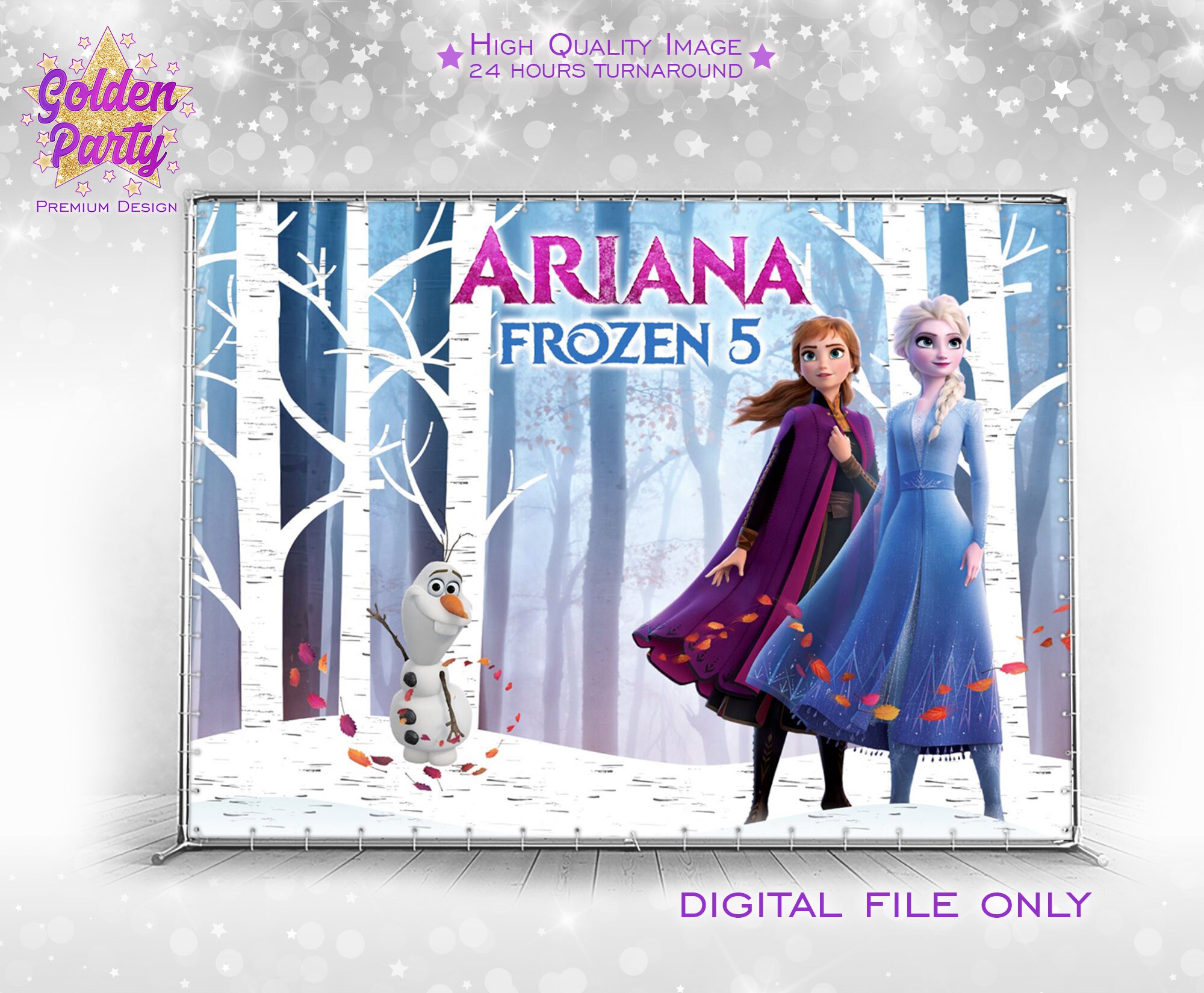 Frozen Birthday Party Backdrop Elsa Birthday Banner Elsa | Etsy