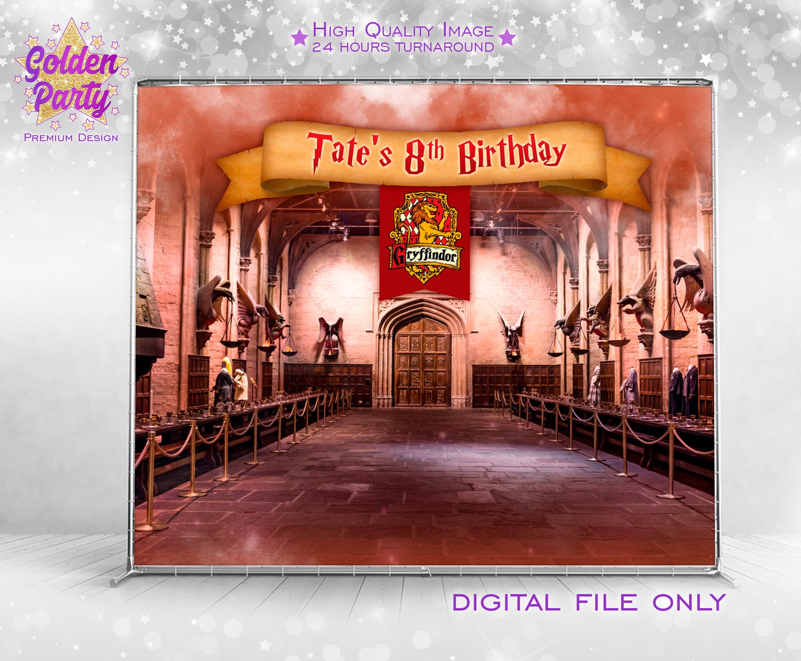 Harry potter Backdrop Printable Backdrop wizard Birthday Etsy