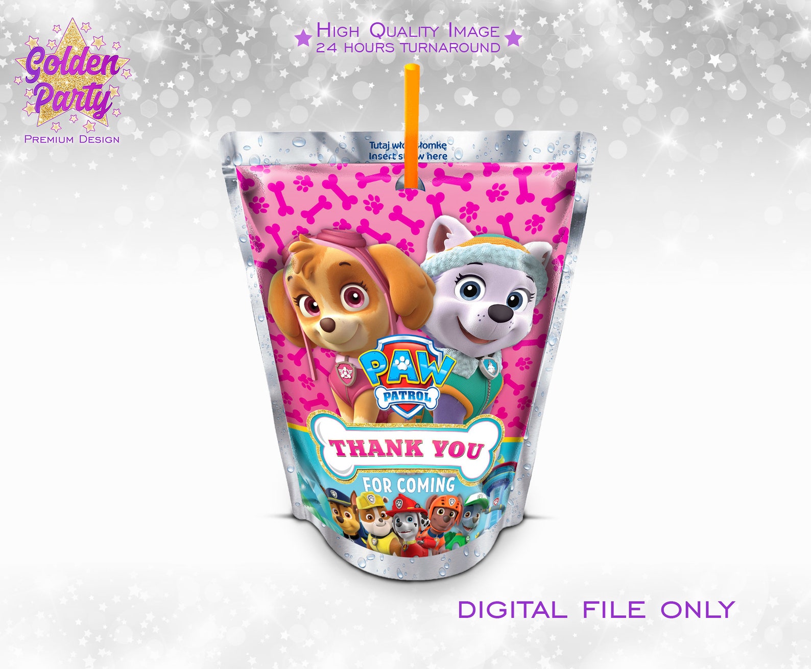 Paw Patrol Pink Capri Sun Paw Patrol Juice Pouch Paw Patrol | Etsy