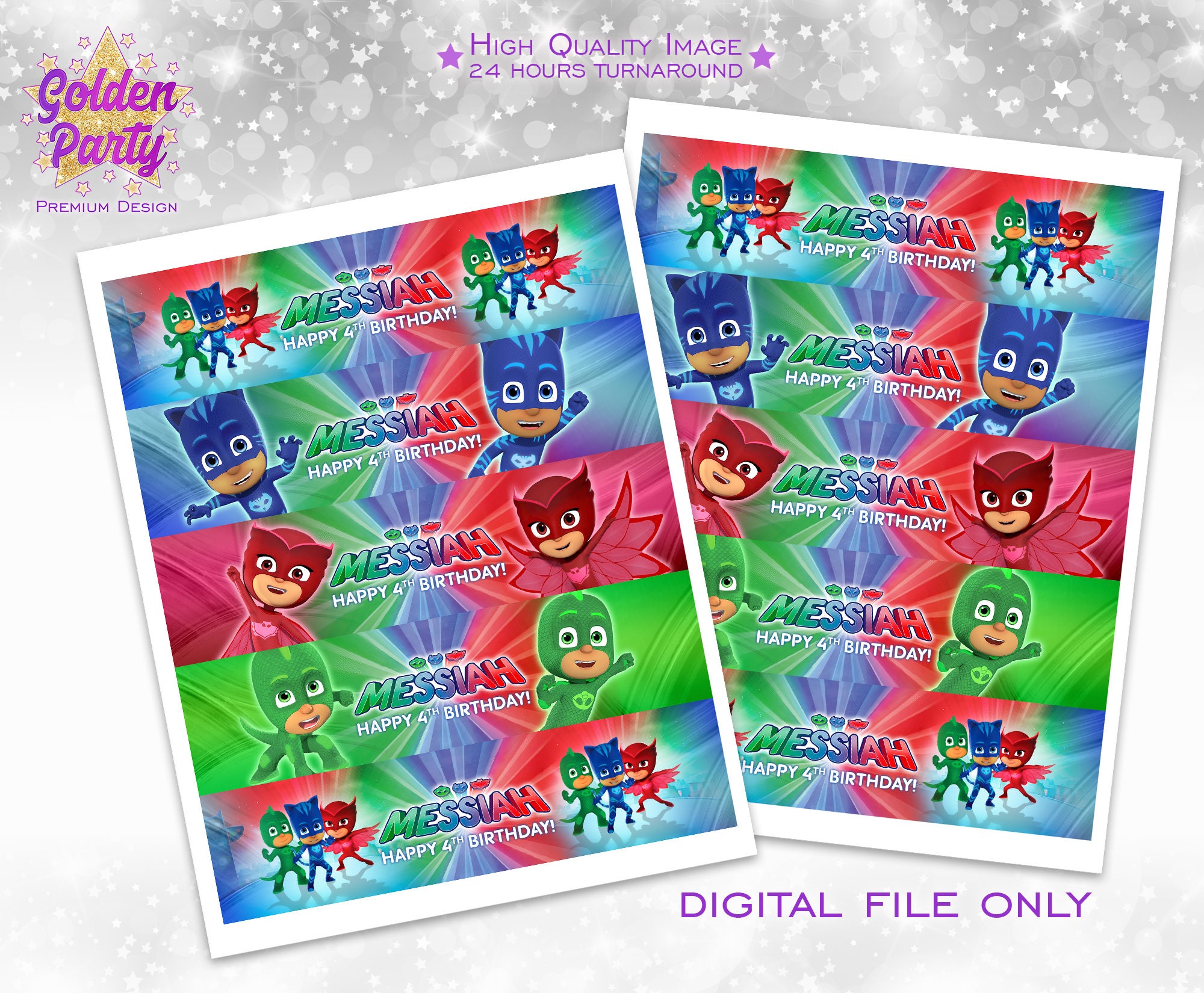 PJ Masks bottle label pj masks birthday pj masks party pj Etsy