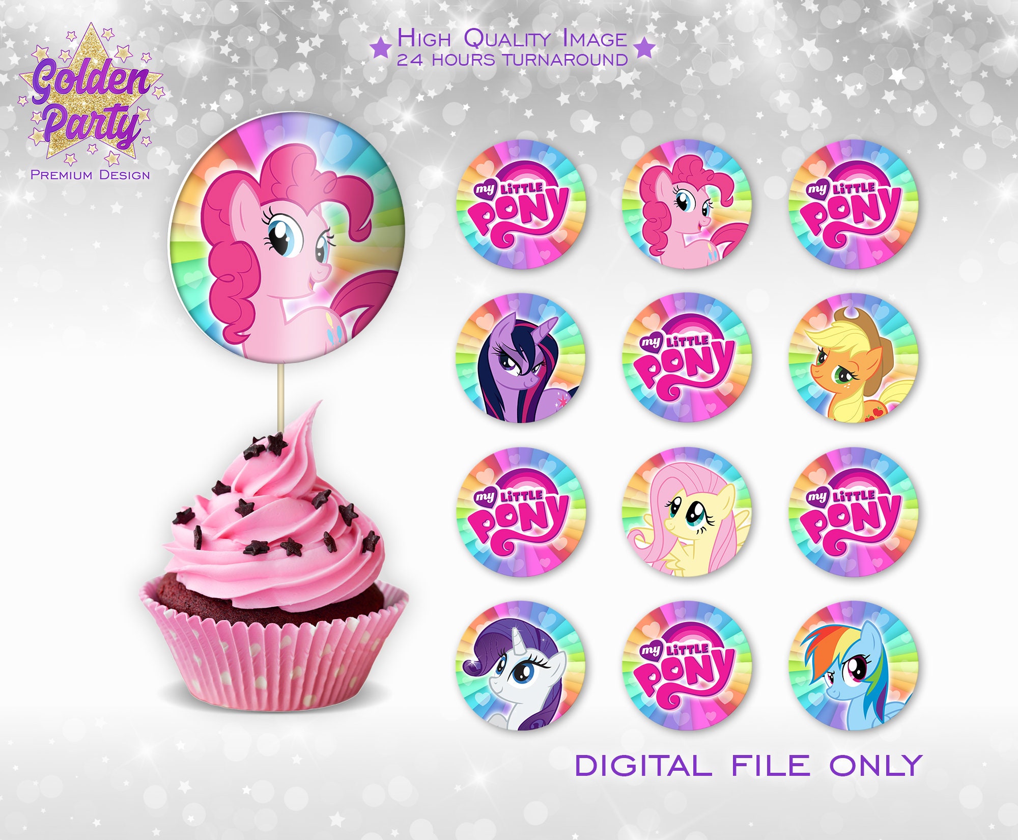 My Little Pony Cupcake Toppers My Little Pony cake decor my Etsy