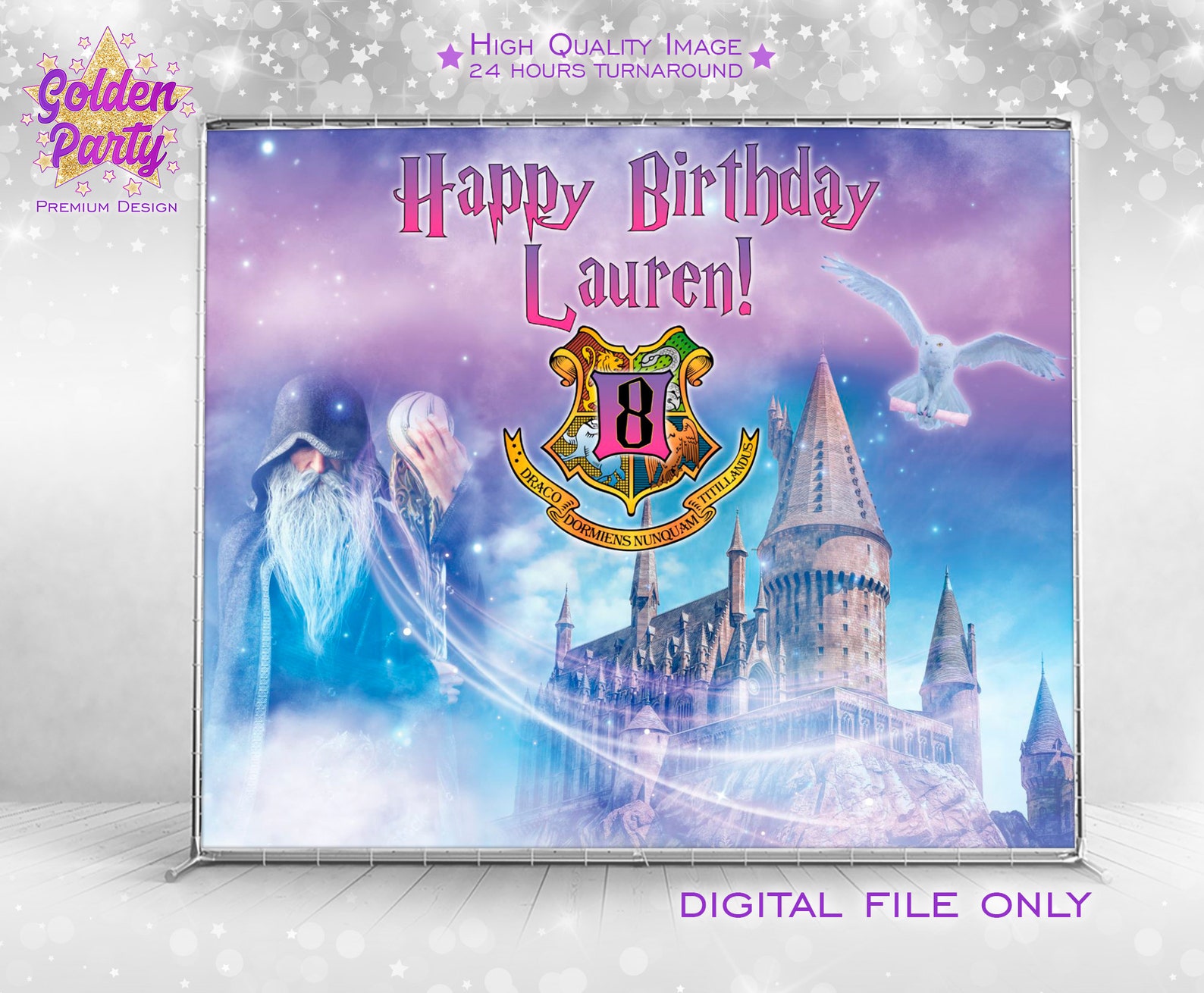 Harry potter Backdrop Printable Backdrop wizard Birthday Etsy