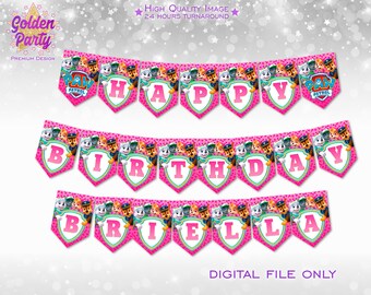 Children Party Banner 2 X Personalised PAW Patrol Skye Birthday Party Banners Children Party Banner 2 X Personalised PAW Patrol Skye Birthday Party Banners