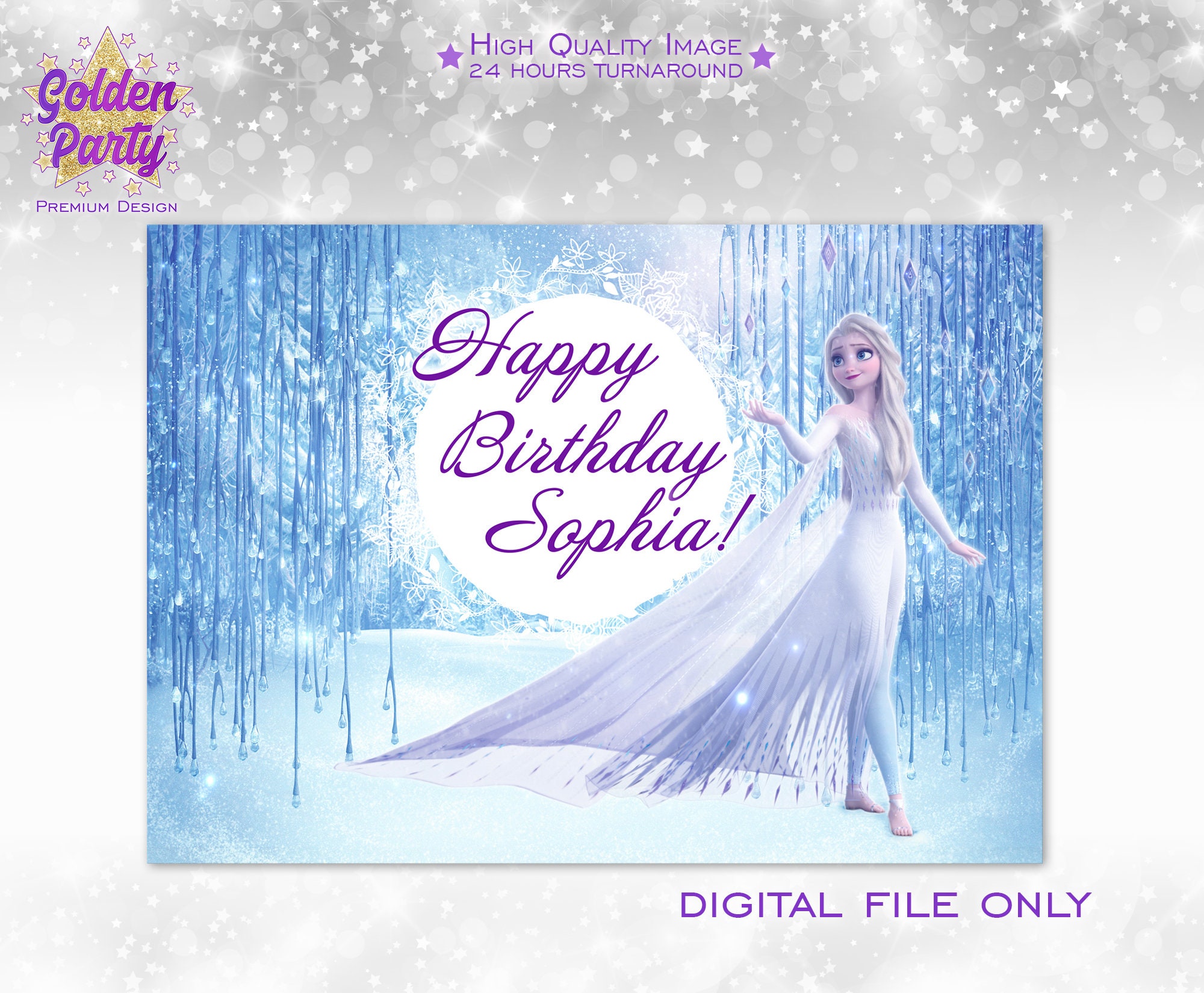 Frozen Birthday Party Backdrop Elsa Birthday Banner Elsa | Etsy