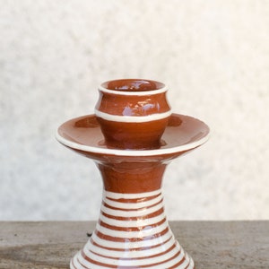 Set 1-2-3 Candleholders Bulgarian Redware Handmade Ceramic Rustic Country Style Terracotta Candlestick Holder Table Setting Decor Decoration 1 piece Terracotta