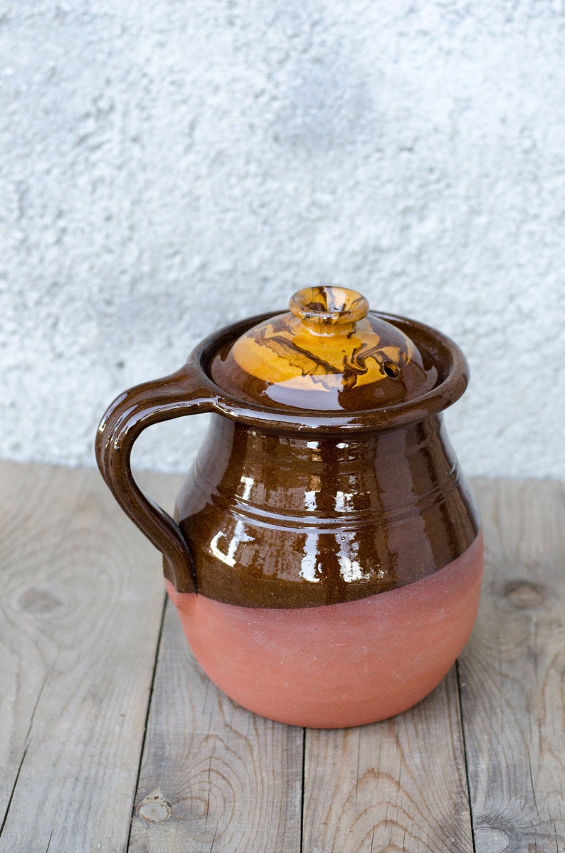 Clay Bean Pot 126 Fl Oz Cooking Clay Pot With Lid Ceramic Etsy