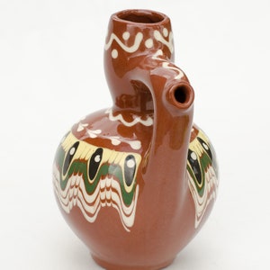 Traditional Bulgarian Ceramic Pitcher 0.500 l, Clay Redware Jug Water Rakia Raki Brandy Serving Pottery Container Handmade Hand Painted image 3