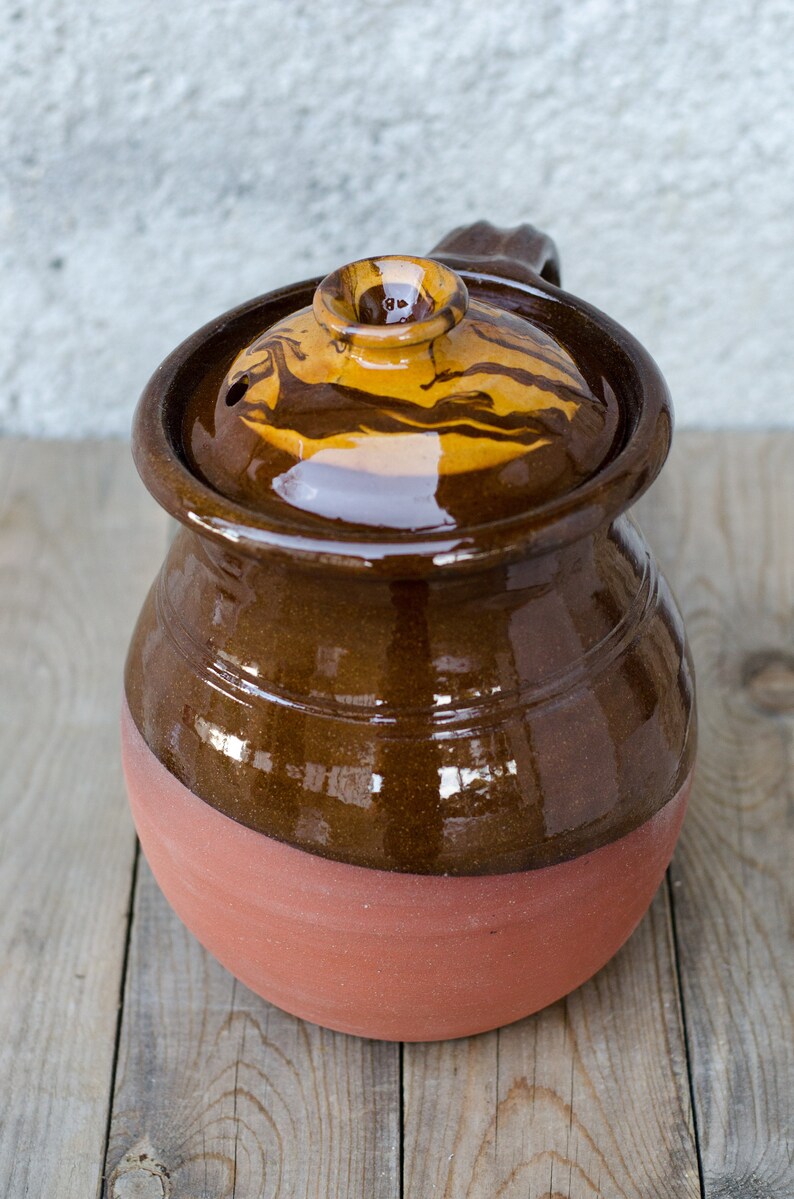 Clay Bean Pot 126 Fl Oz Cooking Clay Pot With Lid Ceramic Etsy