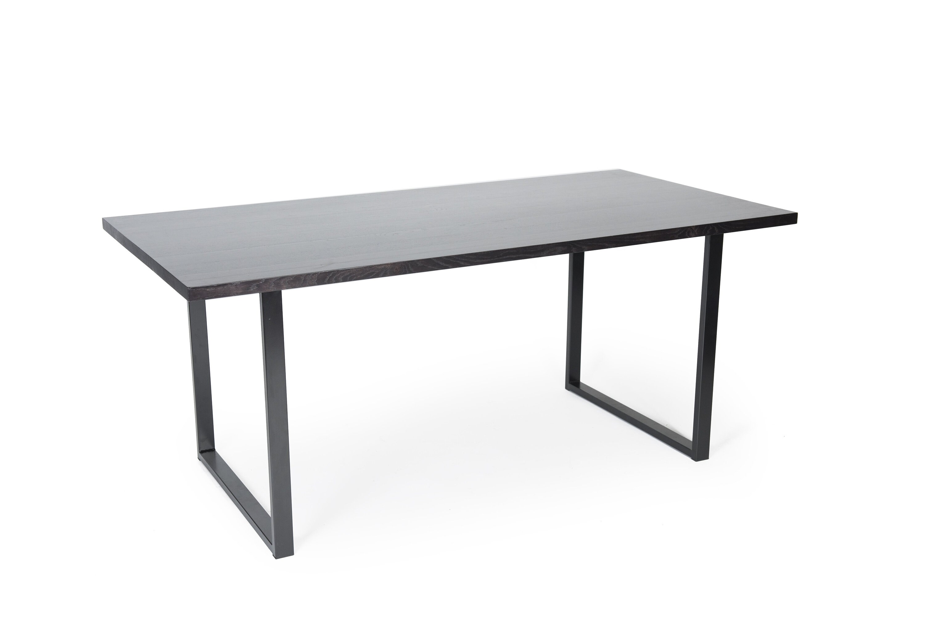 Solid Black Oak Dining Table Aframe Steel Base Modern Etsy
