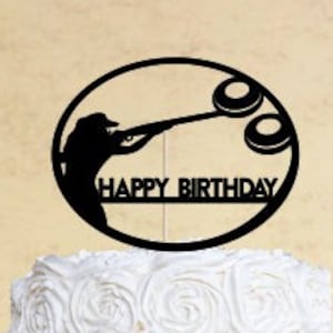Girl with Shotgun Cake Topper | Made of Wood  | Skeet Whizbang Trap | Hunting Topper |  Free Shipping | Made in the USA