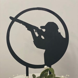 Boy/ man Shotgun Cake Topper | Made of Wood |  Many Colors | Free Shipping | Made in the USA