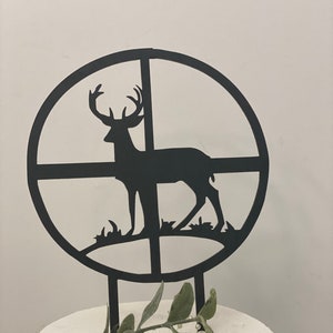 Buck bullseye Cake Topper | Made of Wood   | Hunting Topper |  Free Shipping | Made in the USA