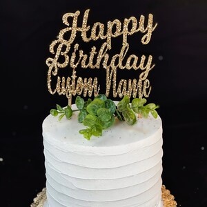 Customizable Happy Birthday Cake Topper | Birthday | Free Shipping | 3 lines of text | Many Colors | Made in the USA