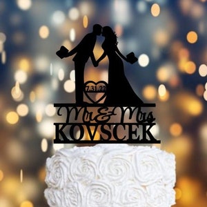 Book Lovers Kissing Wedding cake Topper | Kissing Couple | Funny Topper|  Made of Wood | Many Colors | Free Shipping | Made in the USA