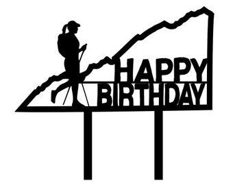 Birthday Made of Wood Wedding Hiking Woman Cake Topper Made in the USA Anniversary| Retirement Free Shipping