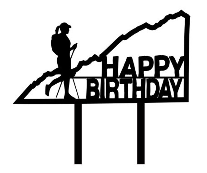 Birthday Made of Wood Wedding Hiking Woman Cake Topper Made in the USA Anniversary| Retirement Free Shipping