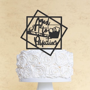 Aged to Perfection Cigar and Whiskey Birthday Cake Topper | Made of Wood | Comes in Many Colors | Free Shipping  | Made in the USA