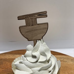 Pho soup bowl cupcake toppers| Birthday | Wedding Cupcake toppers| Free shipping| Comes in Many Colors