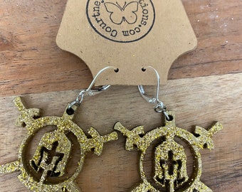 Jordan high school| warriors earrings  Wood Dangly Earrings | Made in the USA | Free Shipping | Nickle Free